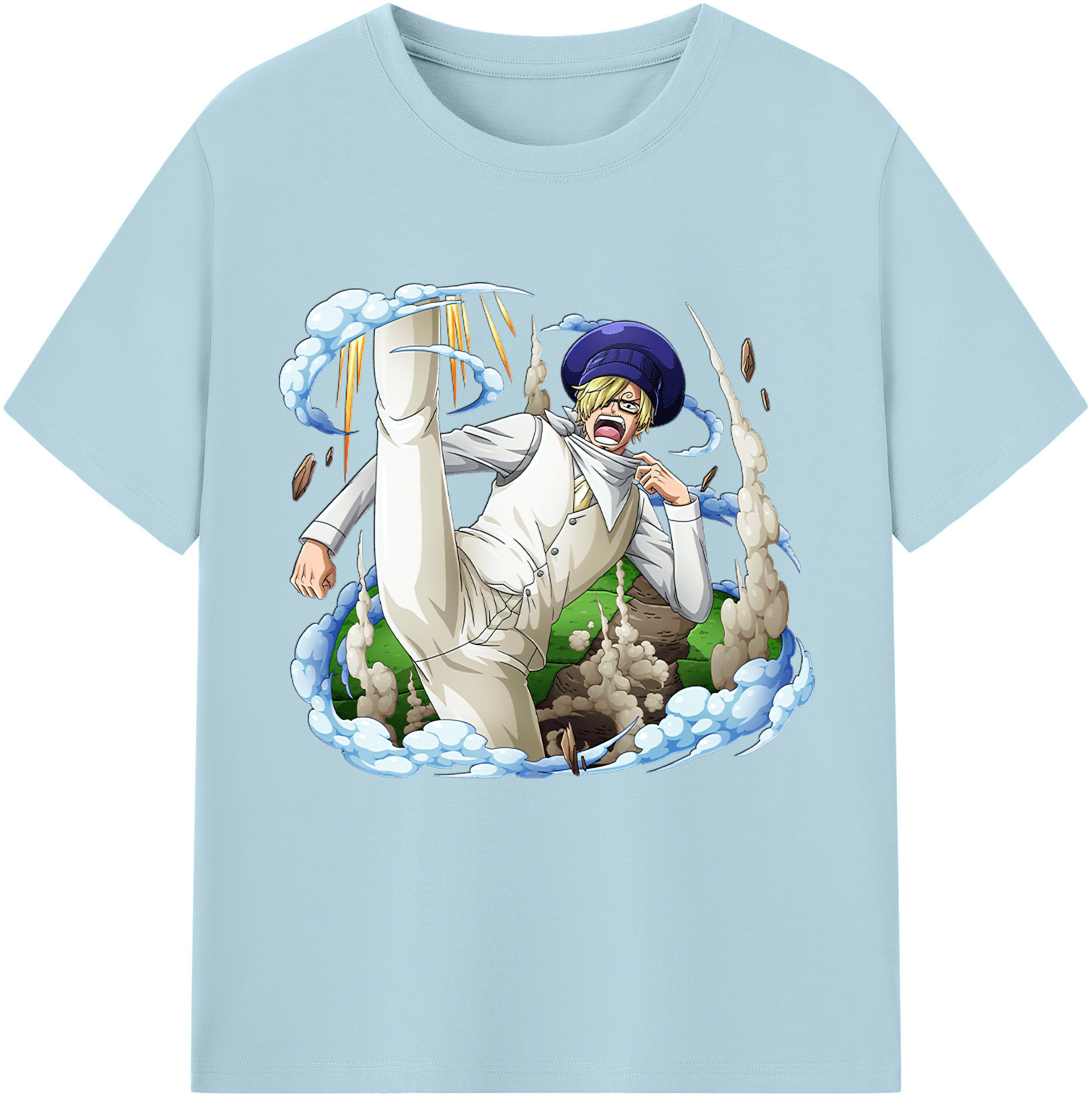 ワンピース サンジ ONE PIECE Sanji 綿100％半袖Tシャツ（フロントプリント）